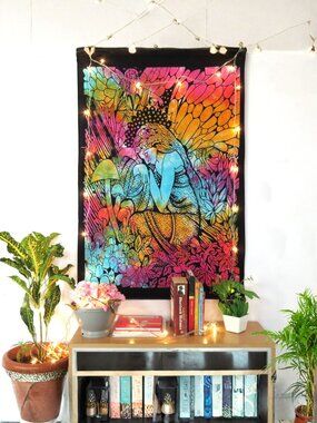 Oussum Wall Hanging Cotton Vibrant tie-dye Abstract artistic Poster Tapestry